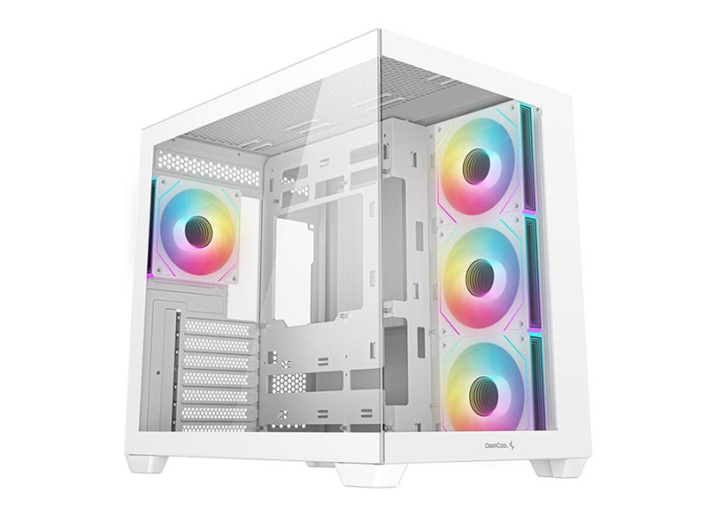 ATX Midi Tower Case Deepcool CG530 4F White Panoramic Glass w/USB 3.0 x2, 4x120mm ARGB Fans