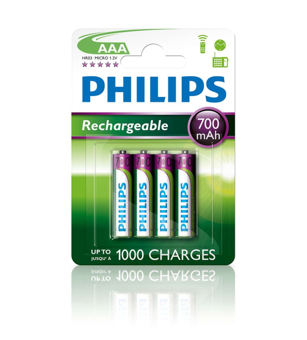 Batteries Philips Rechargable AAA 4pack 700 mAh