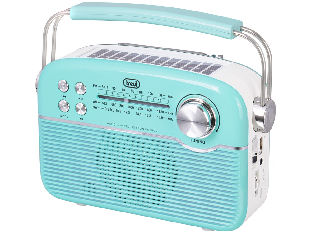 Portable Radio Trevi RA 7F50 BT Solar Powered w/USB/MP3/MicroSD Green