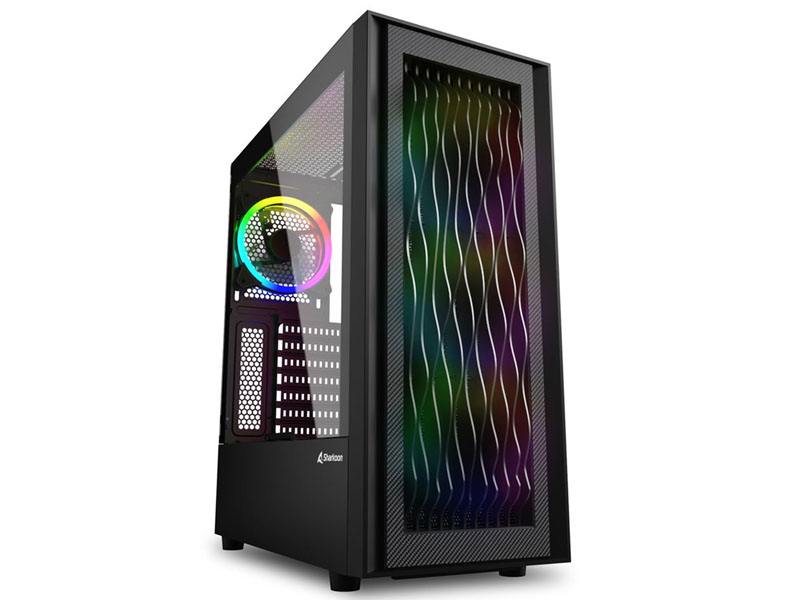 ATX Midi Tower Case Sharkoon RGB WAVE Gaming w/2xUSB 3.0, Type-C, 4x 120mm Fans