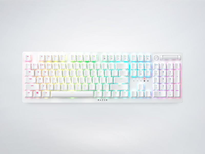 Keyboard Razer DeathStalker V2 Pro Wireless/BT/Type-C Optical Clicky Purple Gaming Low-Profile White
