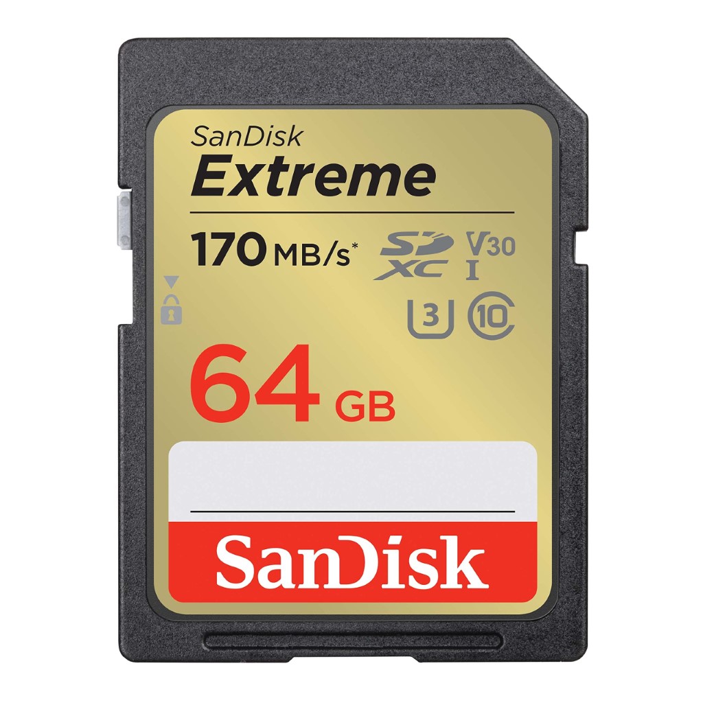 Secure Digital SanDisk 64GB SDXC Extreme 4K UHD 170MB/s UHS-I/U3/V30/Class10