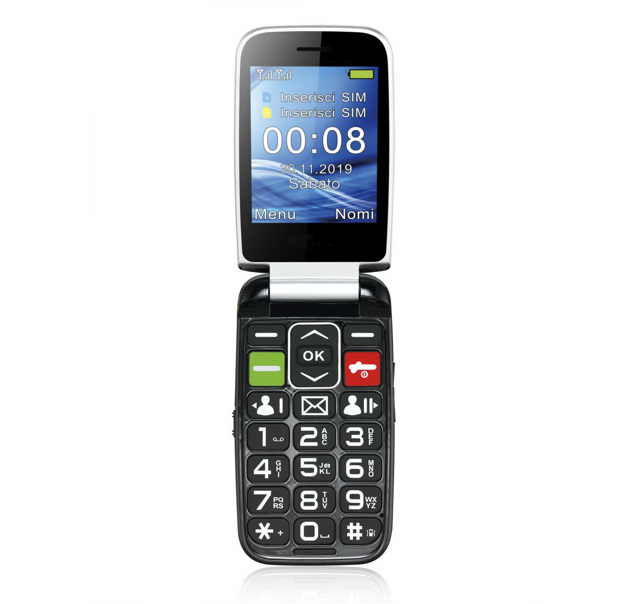 Mobile Phone MeanIT Senior Flip Max Black