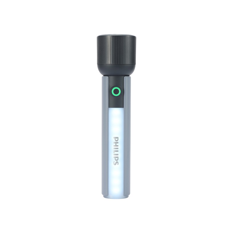 Flashlight Philips COB LED Torch 400 Lumens, IP44 Water Resistance, USB-C w/Built-in Battery