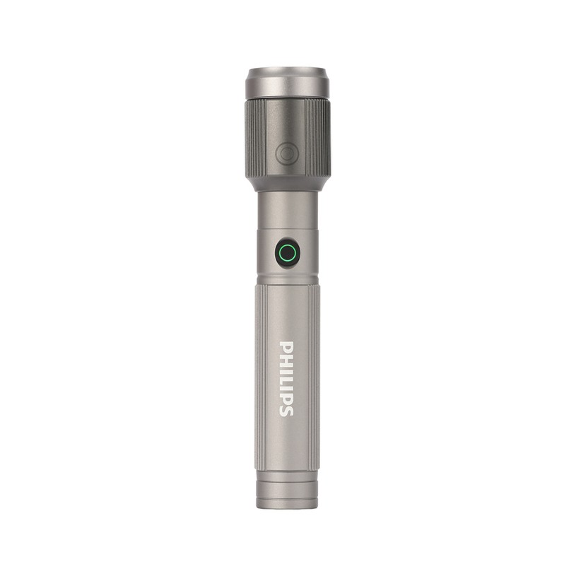 Flashlight Philips Aluminium LED Torch 650 Lumens, IP44 Water Resistance, USB-C w/Built-in Battery