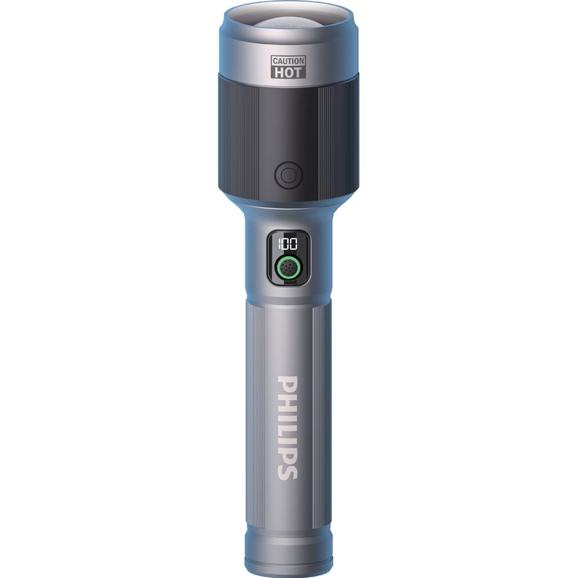 Flashlight Philips Aluminium LED Torch 2200 Lumens, IP44 Water Resistance, USB-C w/Built-in Battery