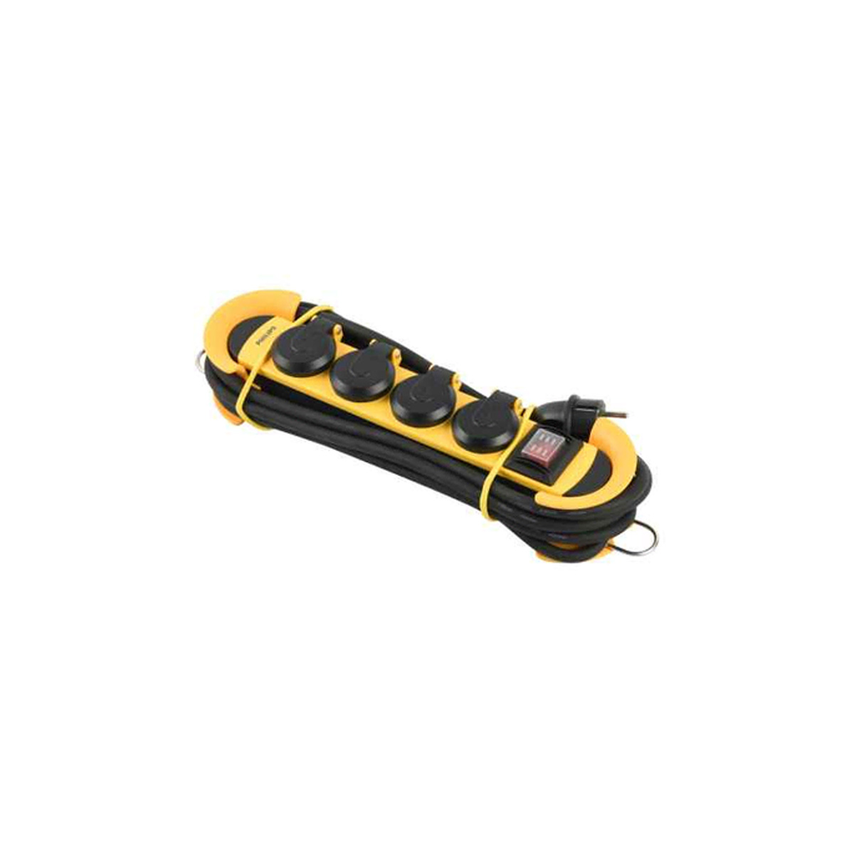 Power Protector Philips 5m 4 Sockets Black Yellow
