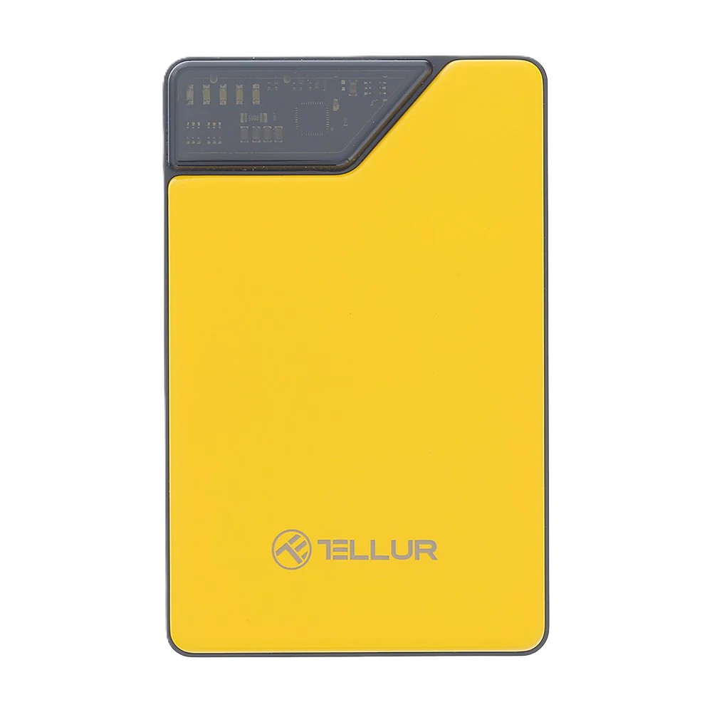Power Bank Tellur 10000mAh Type-C + Lightning cable QC 3.0 PD 3.0 Yellow