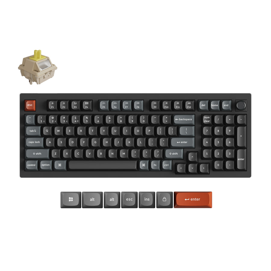 Keyboard Keychron V5 Ultra 8K 96% Wireless Swappable RGB Backlight Gateron Jupiter Banana - Black