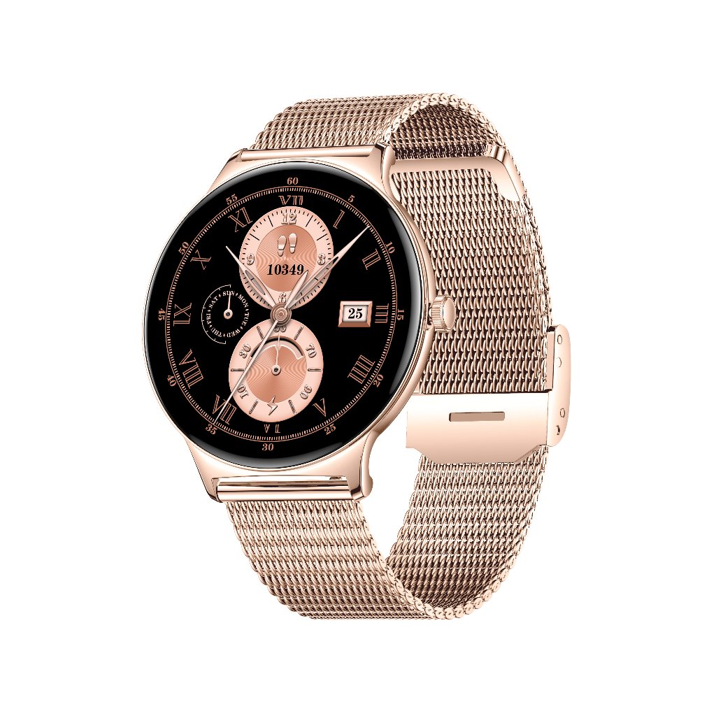 North Edge Healthcare Watch V89 Amoled Gold Steel with Screen Health Monitoring, Bluetooth Call