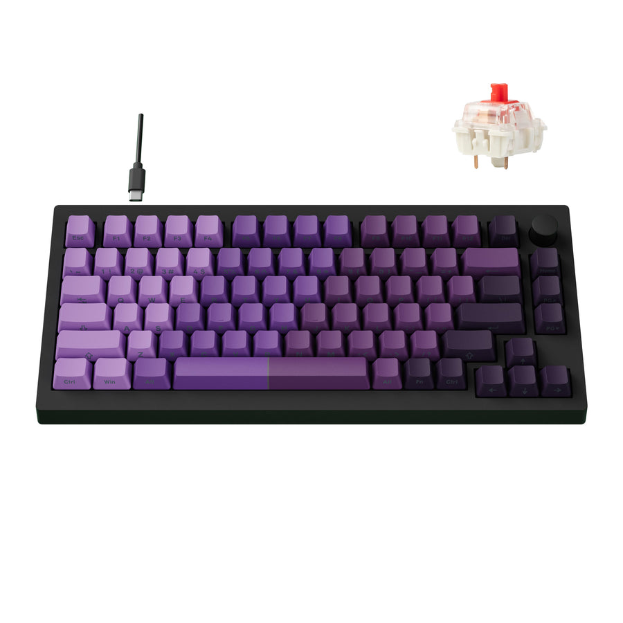 Keyboard Keychron Lemokey X4 75% Wired Mechanical Red Switch - Purple w/Red Backlight
